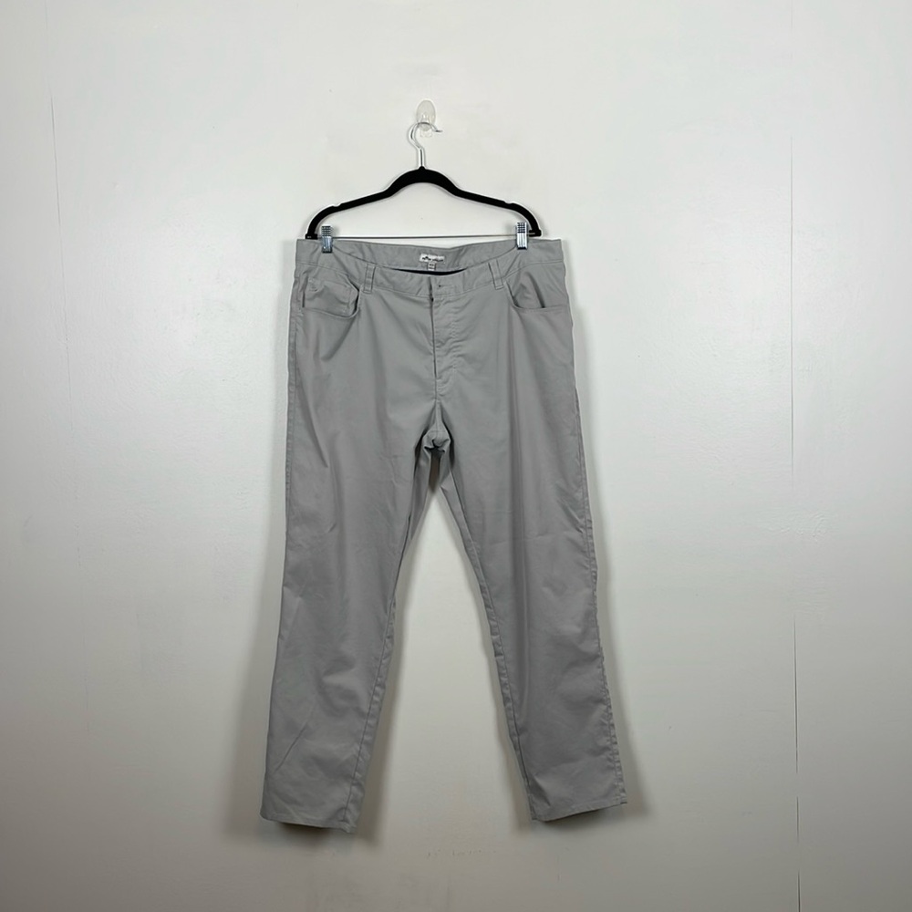 Peter Millar Mens 40x30 Gray Performance Natural Touch Five Pocket Casual Pants